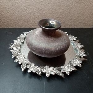 GORGEOUS Signed J Diller Iridescent Glazed 5" Raku Squat Vase